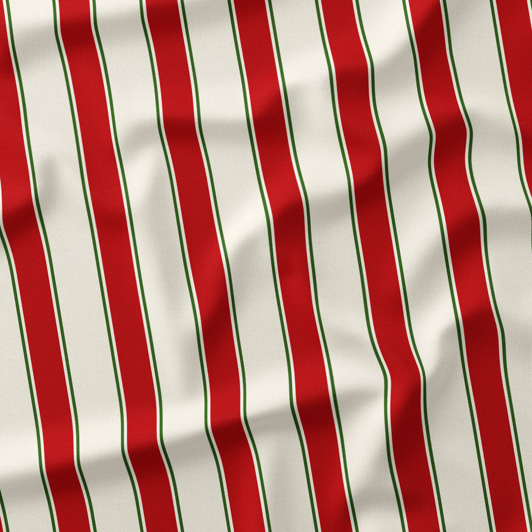 Stripe Candy Cane Red and Green fabric