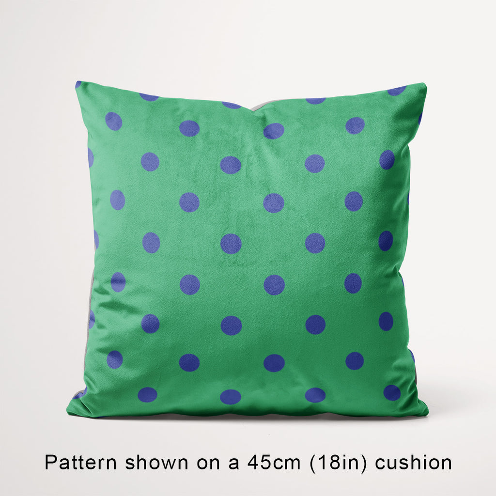 Polka Dot Blue and Green fabric, 45cm view
