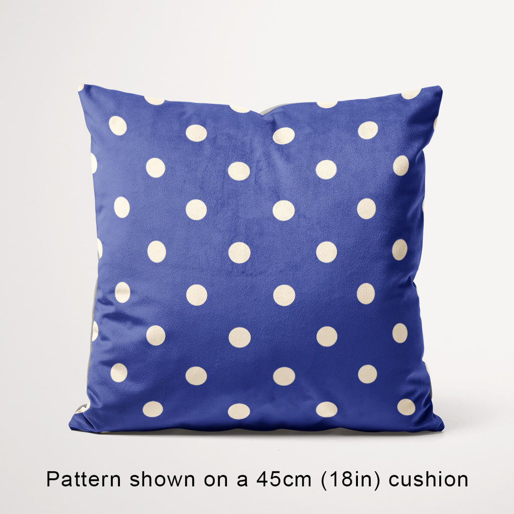 Polka Dot Cream and Blue fabric, 45cm view