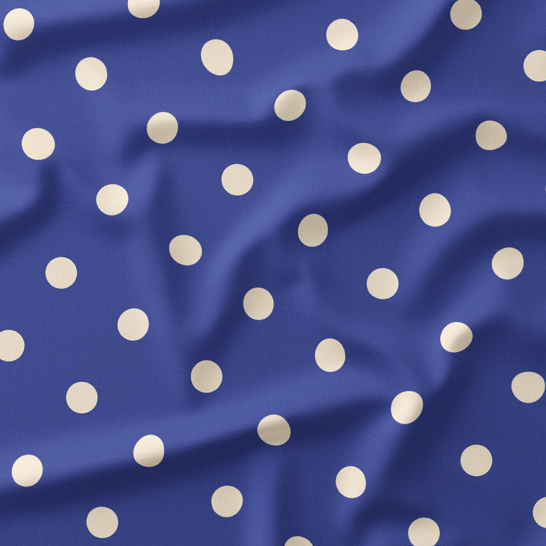 Polka Dot Cream and Blue fabric