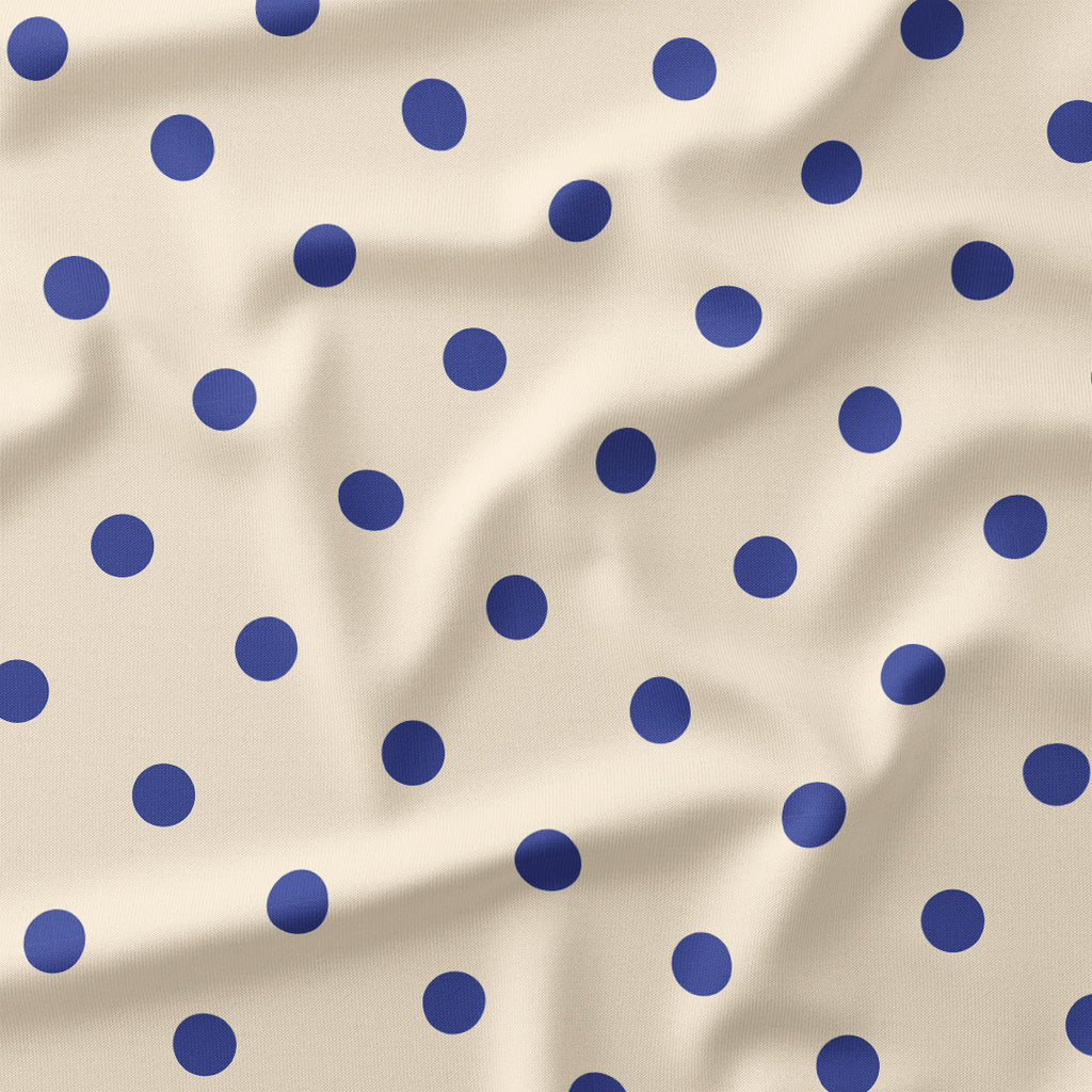 Polka Dot Blue and Cream fabric