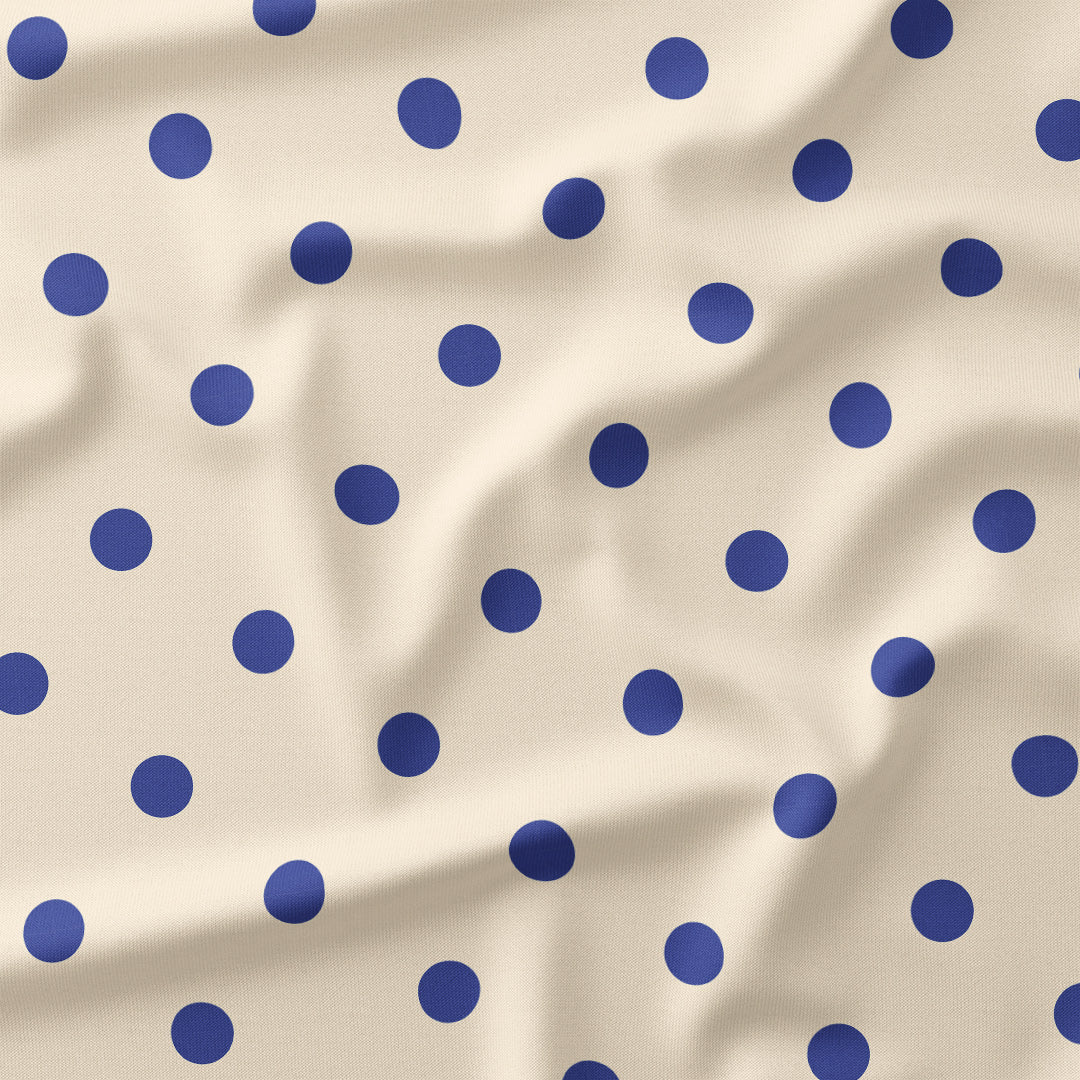 Polka Dot Blue and Cream fabric