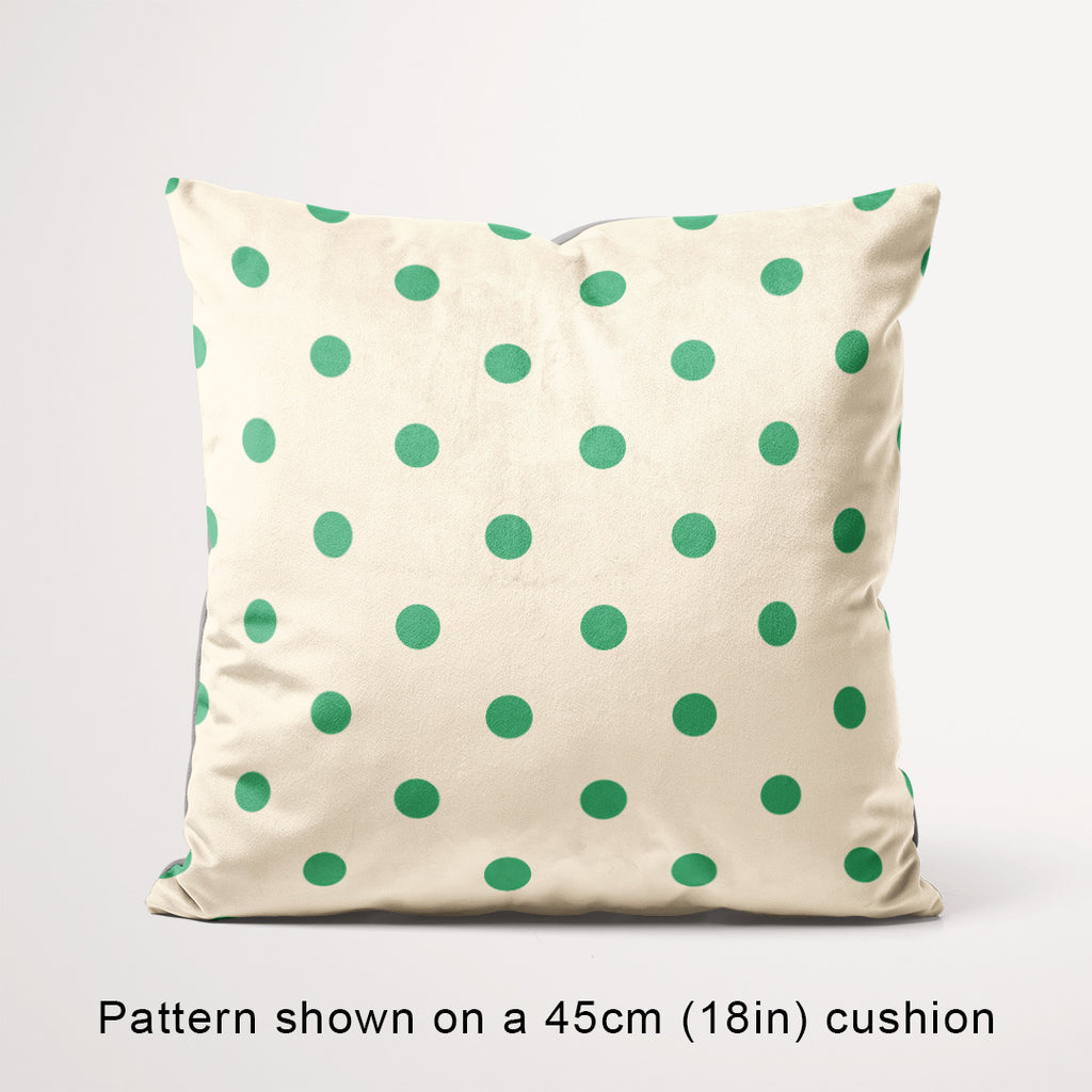 Polka Dot Green and Cream fabric, 45cm view