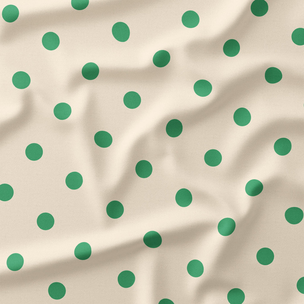 Polka Dot Green and Cream fabric