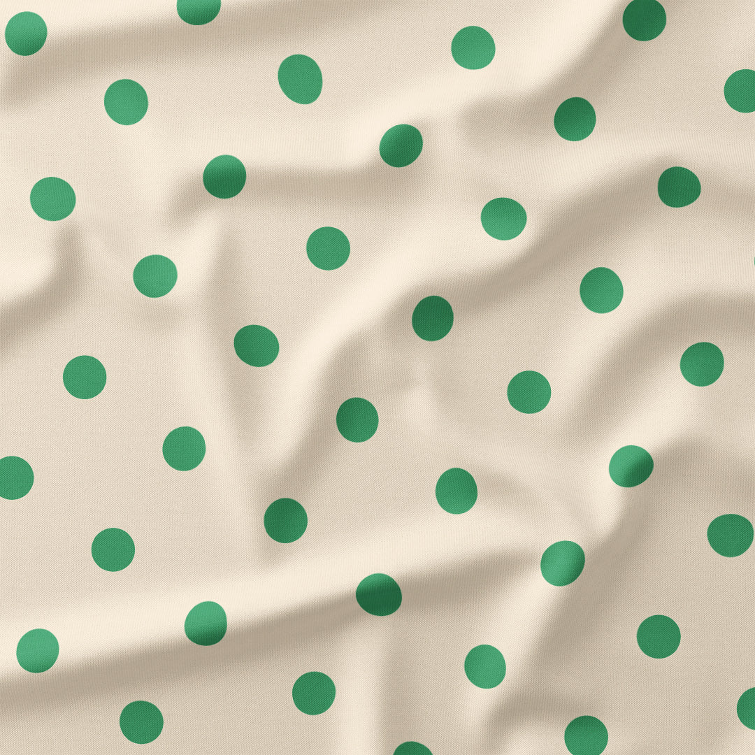 Polka Dot Green and Cream fabric