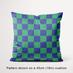 Check Green and Blue fabric, 45cm view