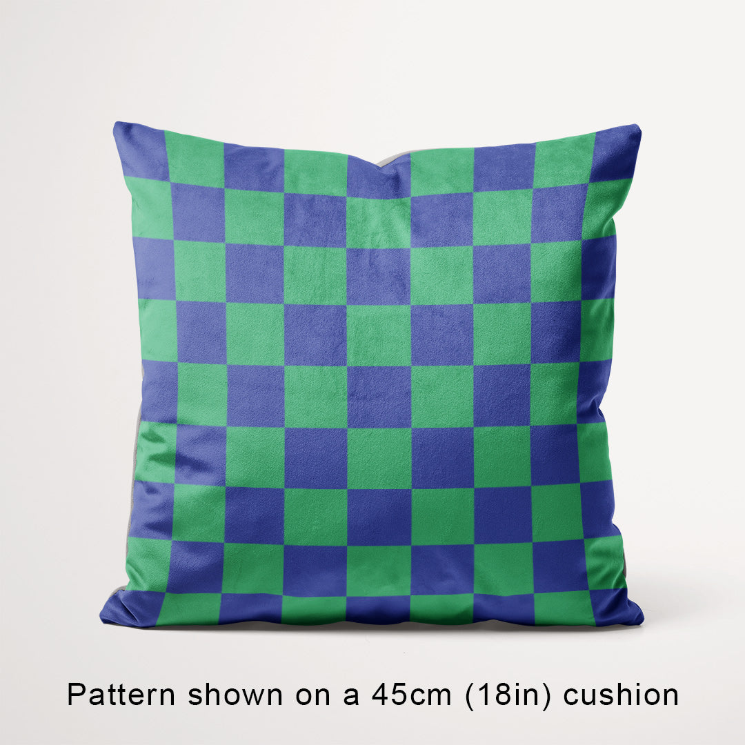 Check Green and Blue fabric, 45cm view