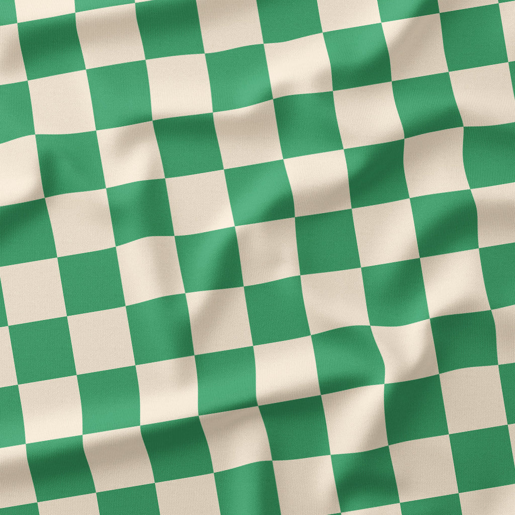 Check Cream and Green fabric