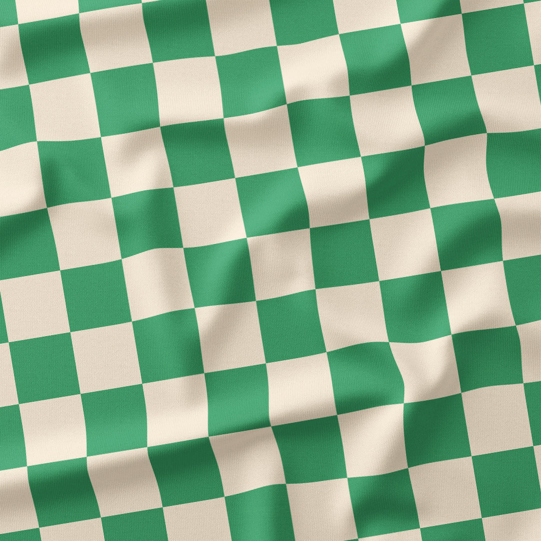 Check Cream and Green fabric
