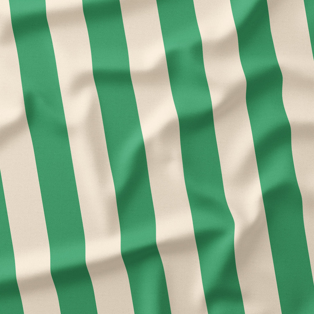 Stripe Cream and Green fabric