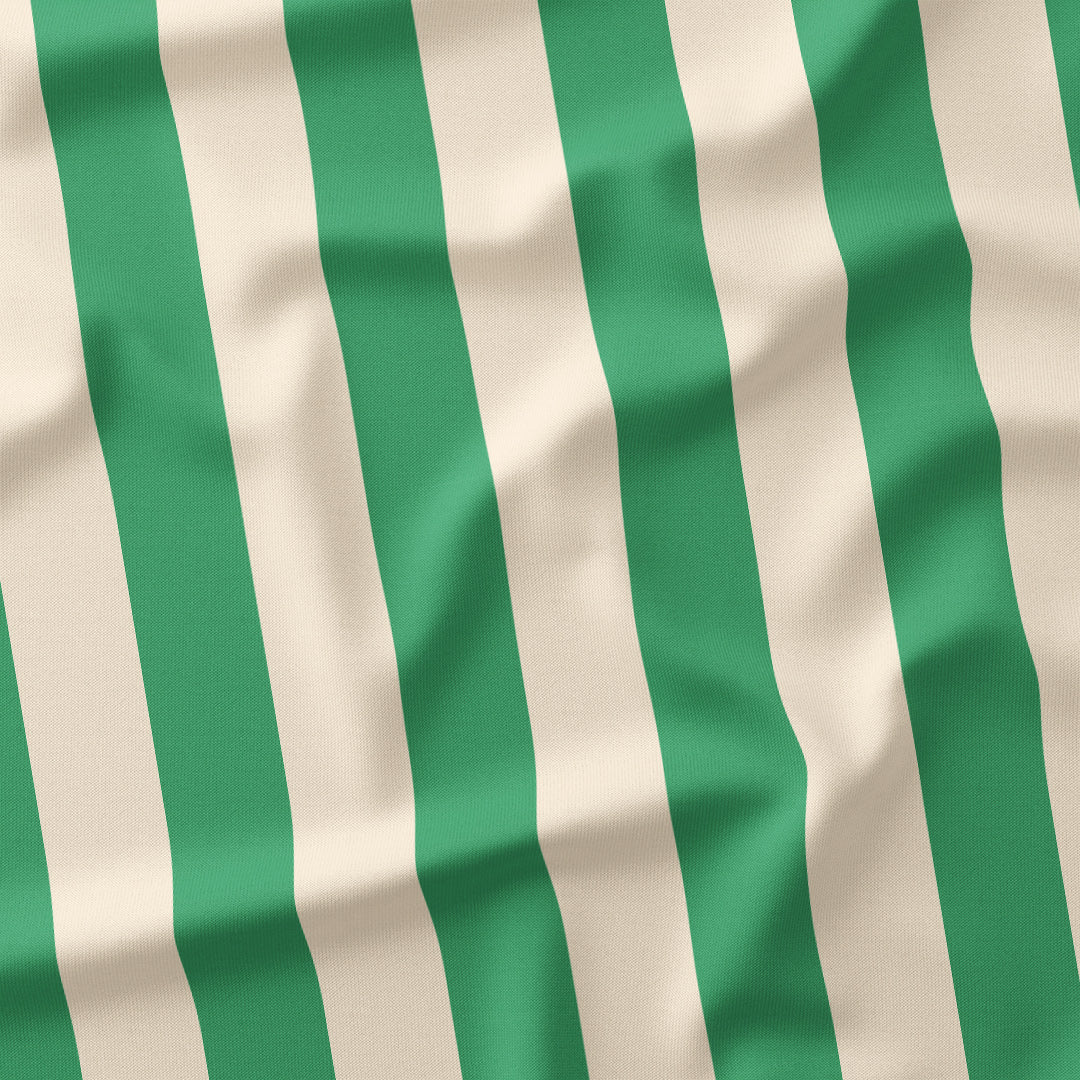 Stripe Cream and Green fabric