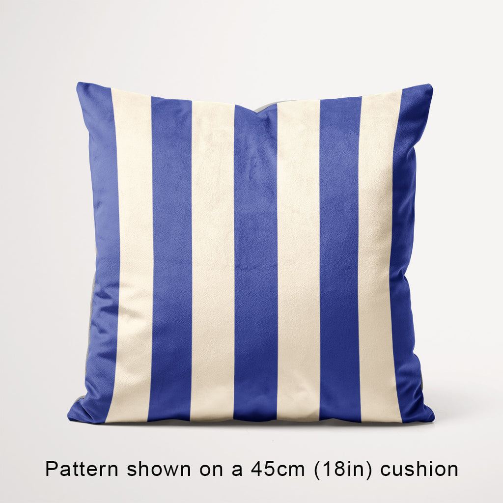 Stripe Blue and Cream fabric, 45cm view