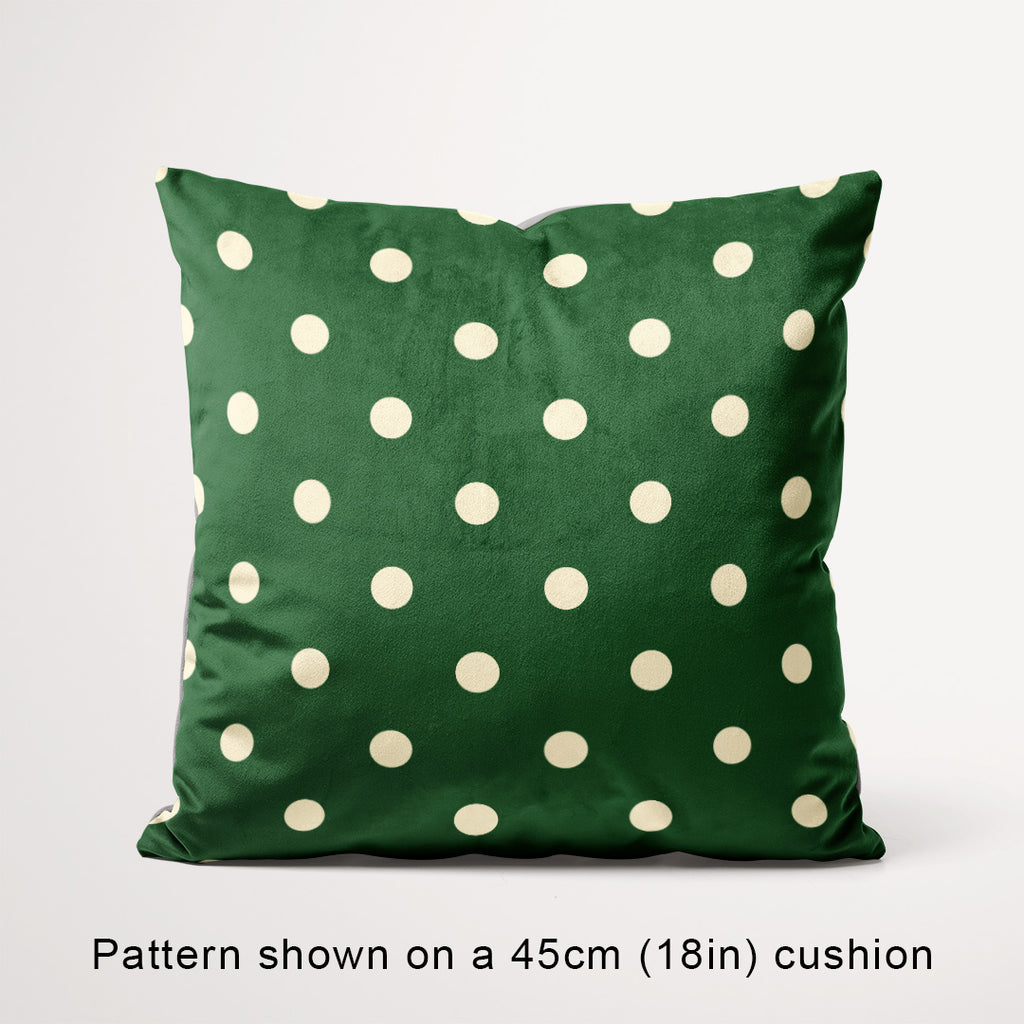 Polka Dot Cream and Dark Green fabric, 45cm view