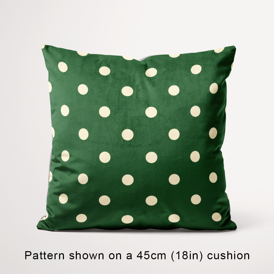 Polka Dot Cream and Dark Green fabric, 45cm view