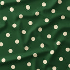 Polka Dot Cream and Dark Green fabric