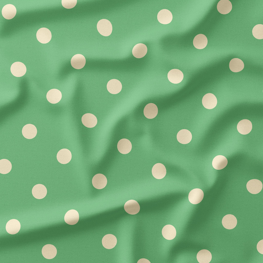 Polka Dot Cream and Mint fabric