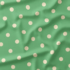 Polka Dot Cream and Mint fabric