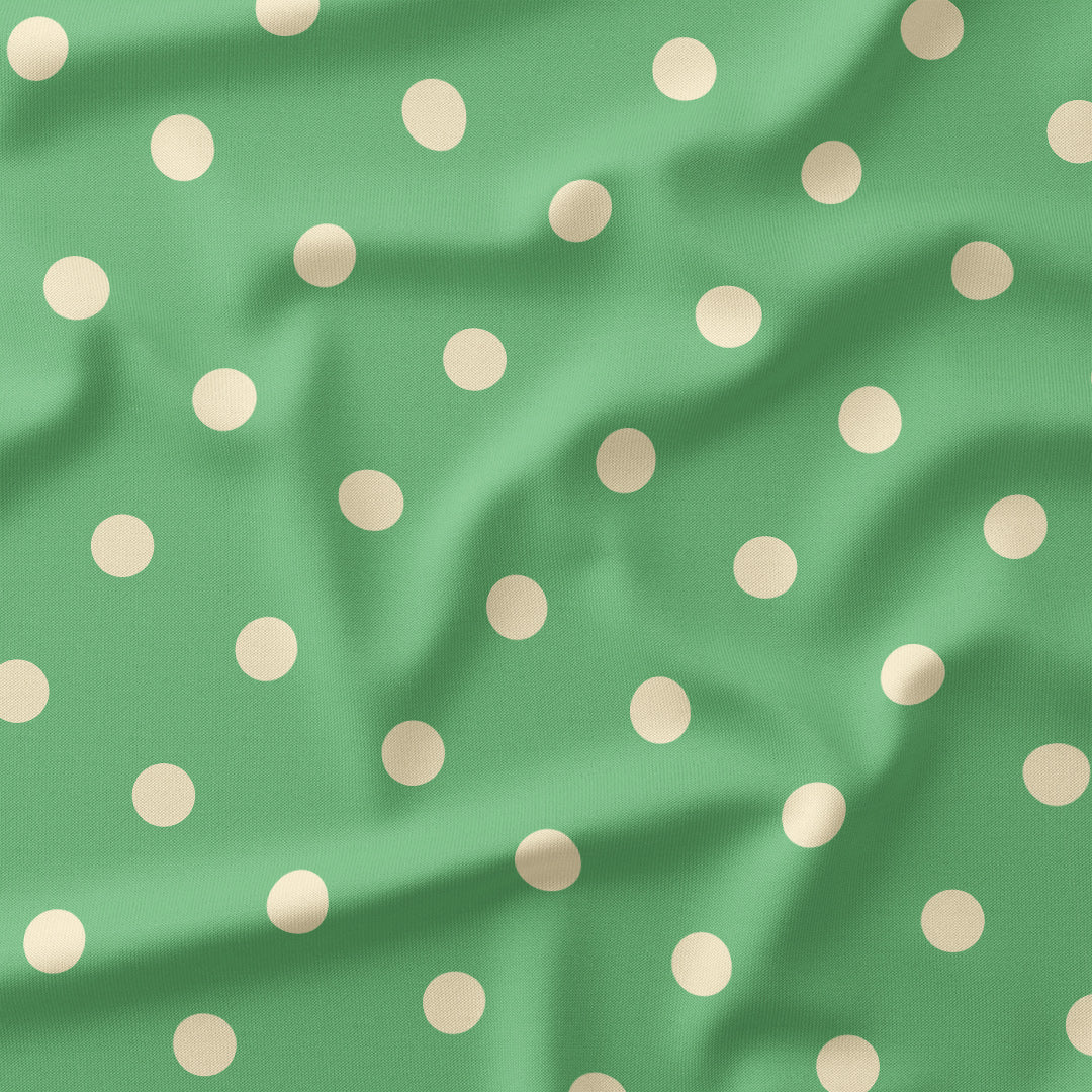Polka Dot Cream and Mint fabric