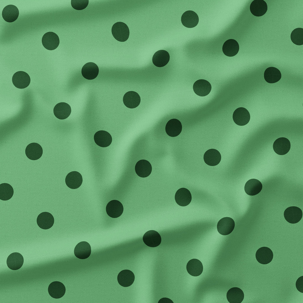 Polka Dot Dark Green and Mint fabric