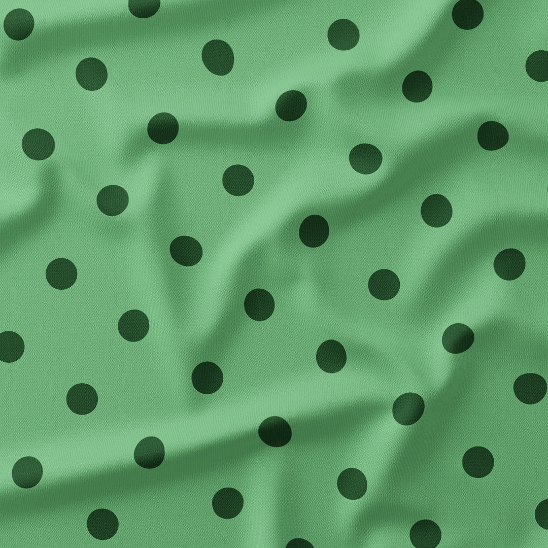 Polka Dot Dark Green and Mint fabric
