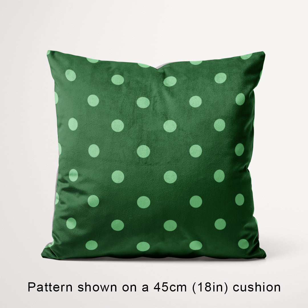 Polka Dot Mint and Dark Green fabric, 45cm view