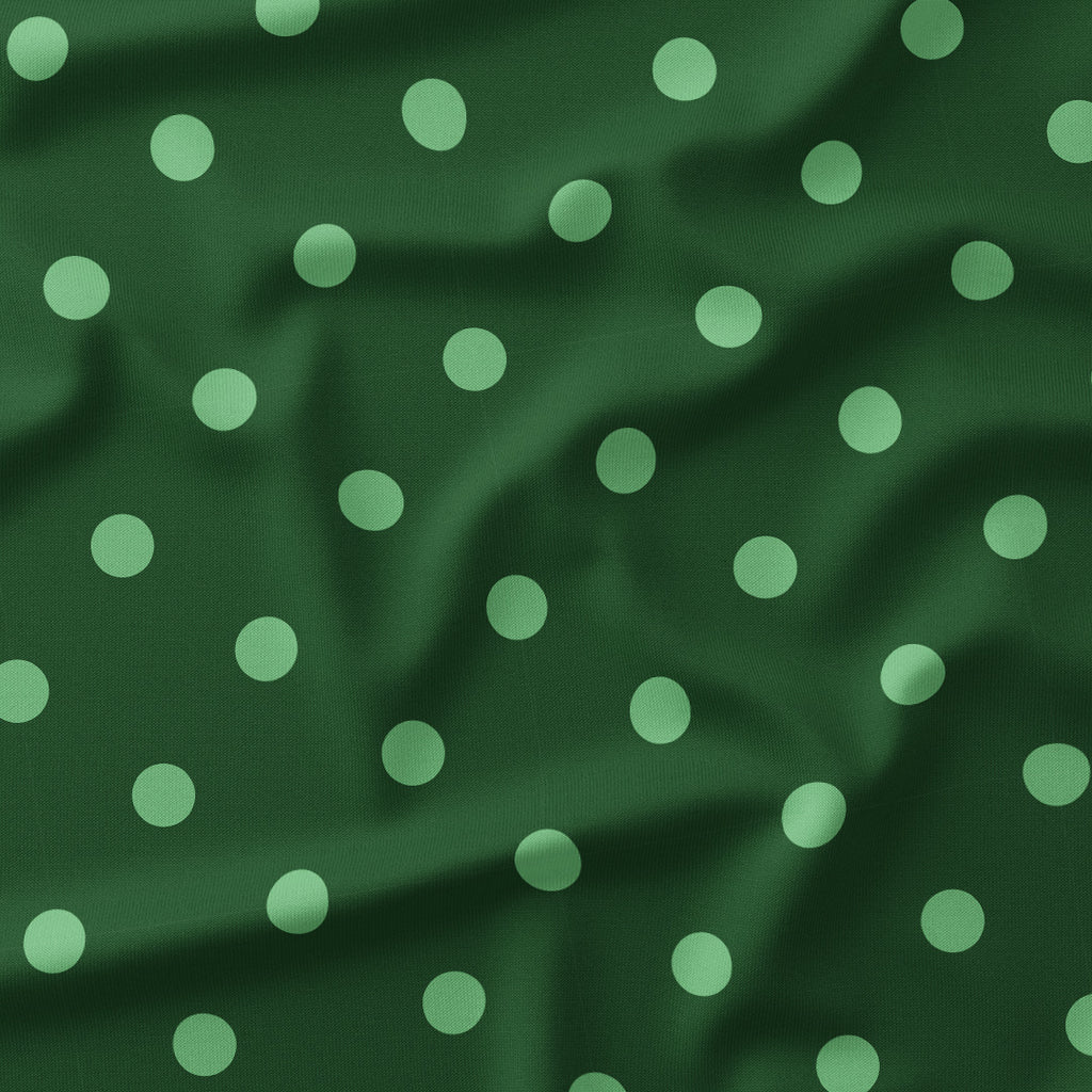 Polka Dot Mint and Dark Green fabric