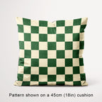 Check Cream and Dark Green fabric, 45cm view