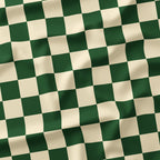 Check Cream and Dark Green fabric