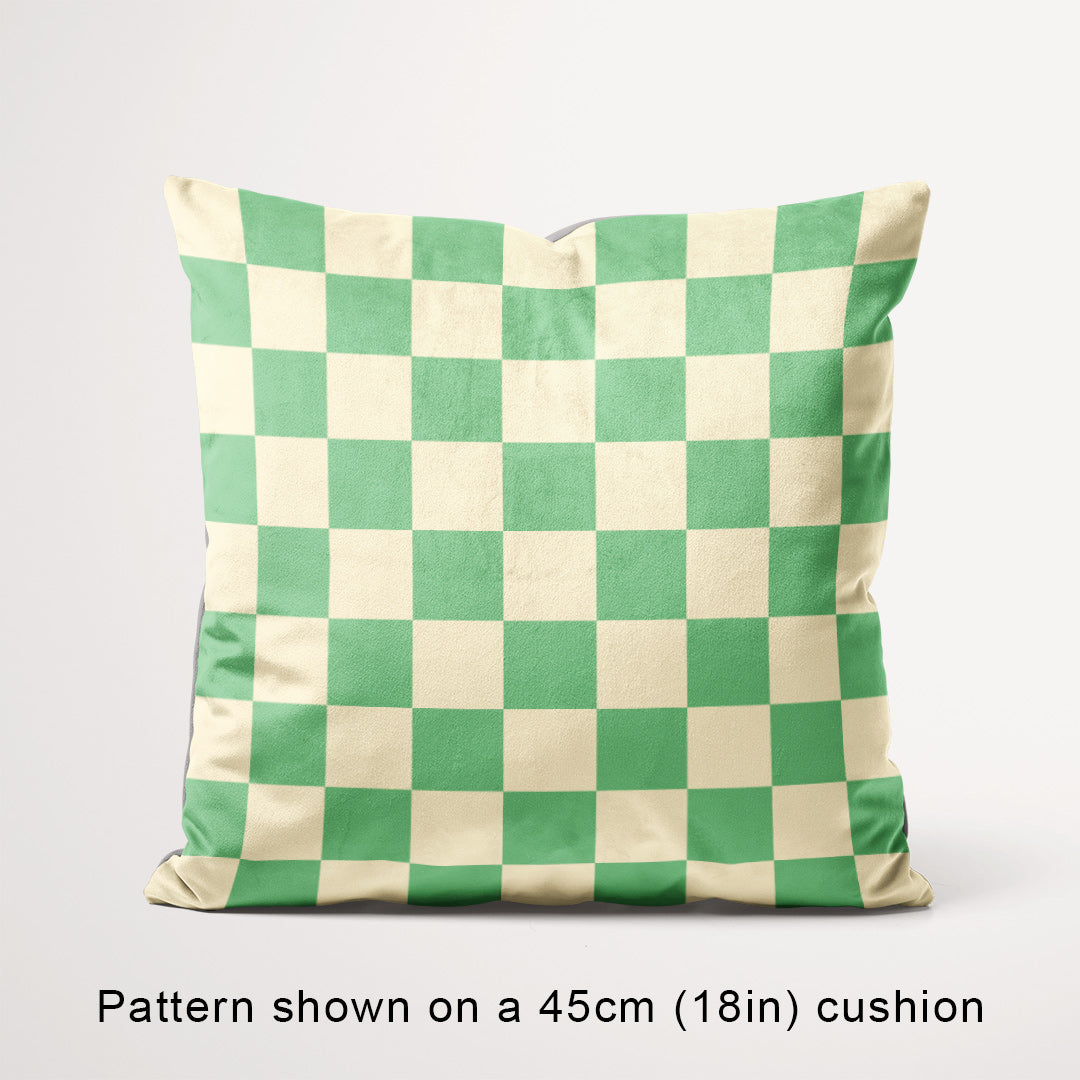 Check Cream and Mint fabric, 45cm view