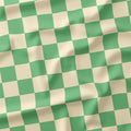 Check Cream and Mint fabric