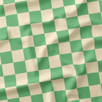 Check Cream and Mint fabric