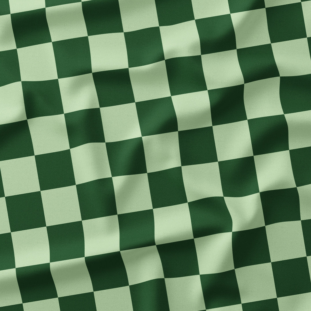 Check Mint and Dark Green fabric