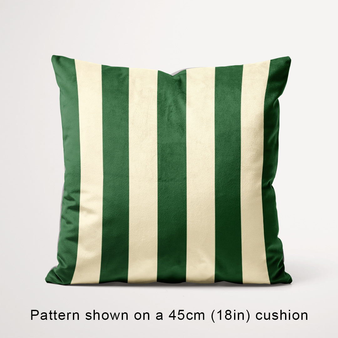 Stripe Cream and Dark Green fabric, 45cm view
