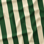 Stripe Cream and Dark Green fabric