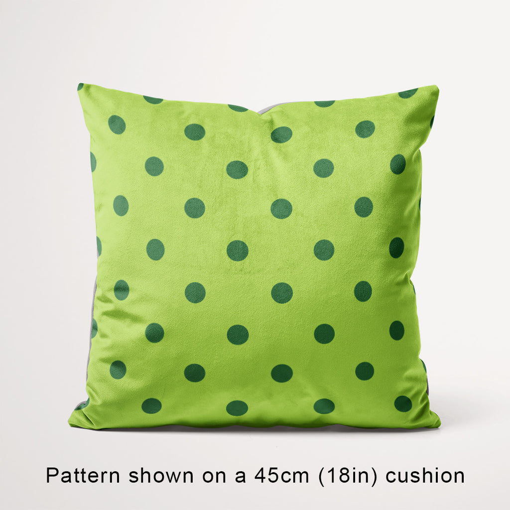 Polka Dot Dark Green and Lime fabric, 45cm view
