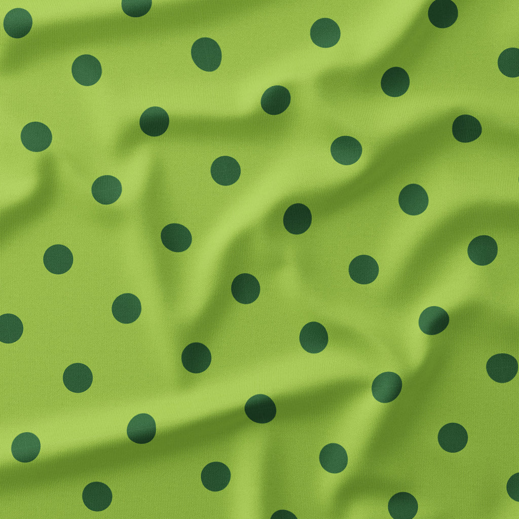 Polka Dot Dark Green and Lime fabric