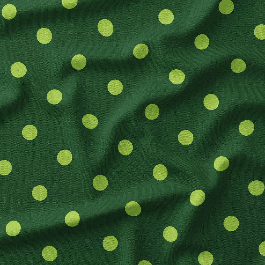 Polka Dot Lime and Dark Green fabric