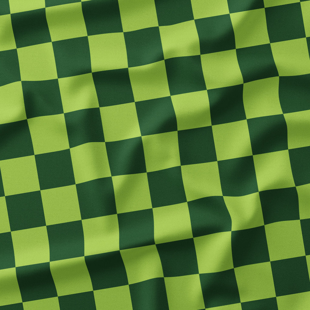 Check Lime and Dark Green fabric