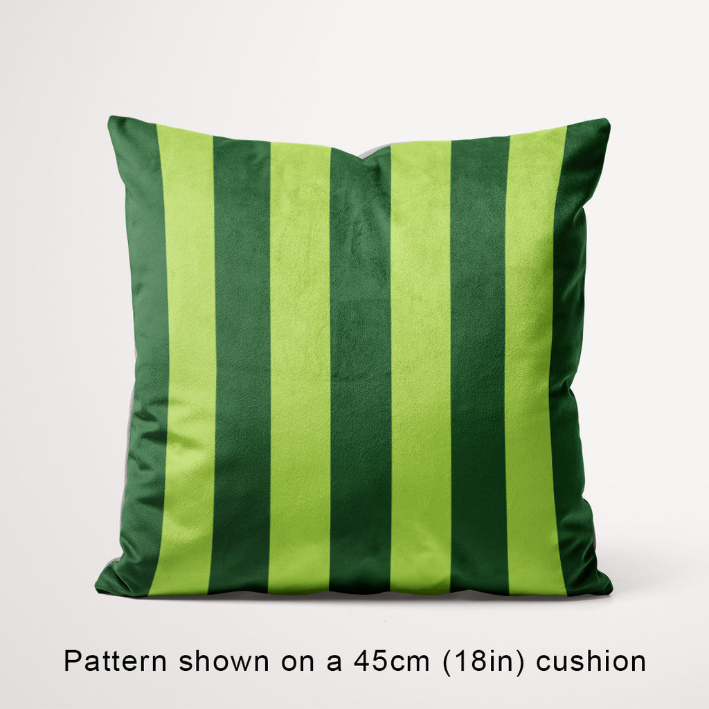 Stripe Lime and Dark Green fabric, 45cm view