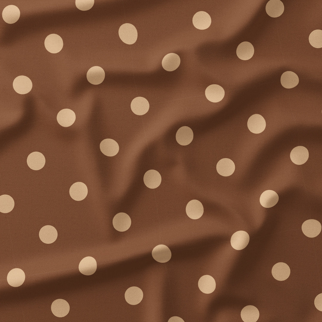 Polka Dot Brown and Beige fabric