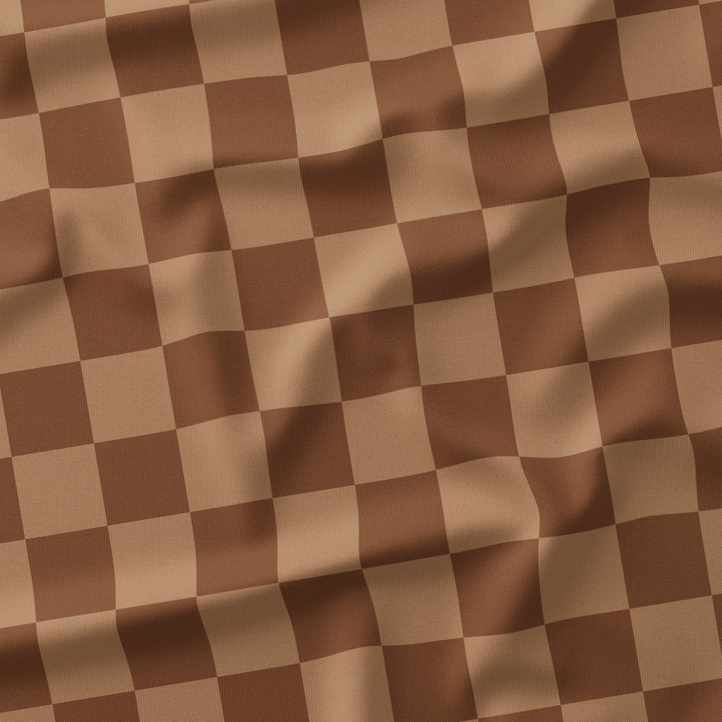 Check Coffee fabric
