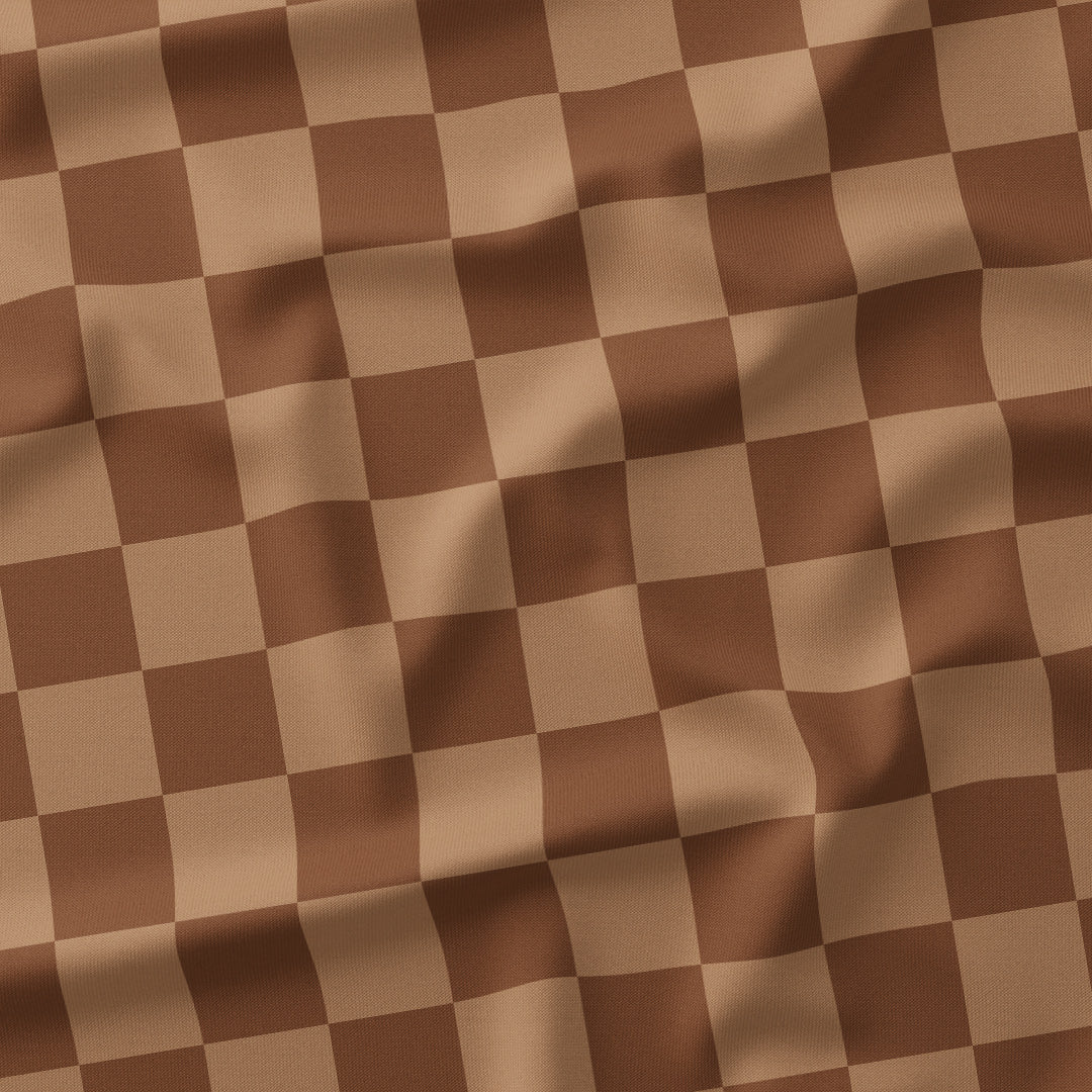 Check Coffee fabric