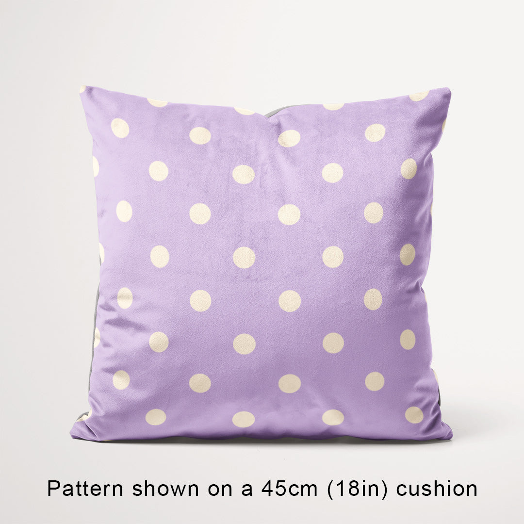 Polka Dot Cream and Lilac fabric, 45cm view