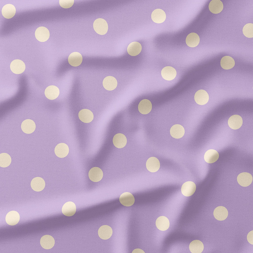 Polka Dot Cream and Lilac fabric