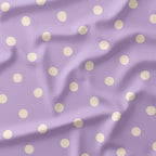 Polka Dot Cream and Lilac fabric