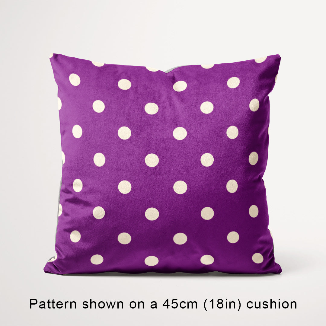 Polka Dot Cream and Purple fabric, 45cm view
