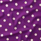 Polka Dot Cream and Purple fabric