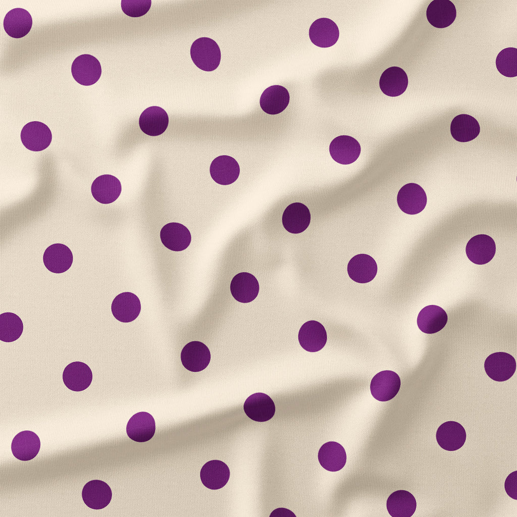 Polka Dot Purple and Cream fabric