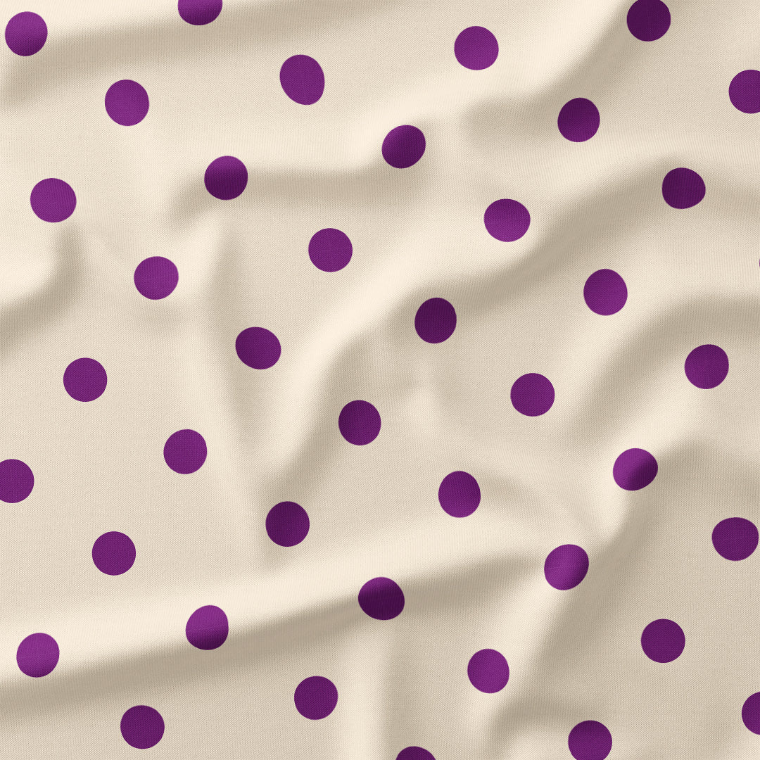 Polka Dot Purple and Cream fabric