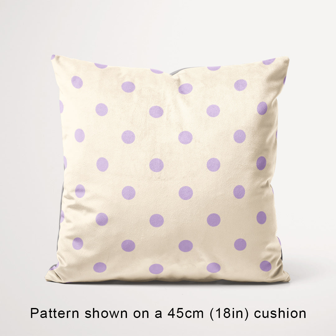 Polka Dot Lilac and Cream fabric, 45cm view